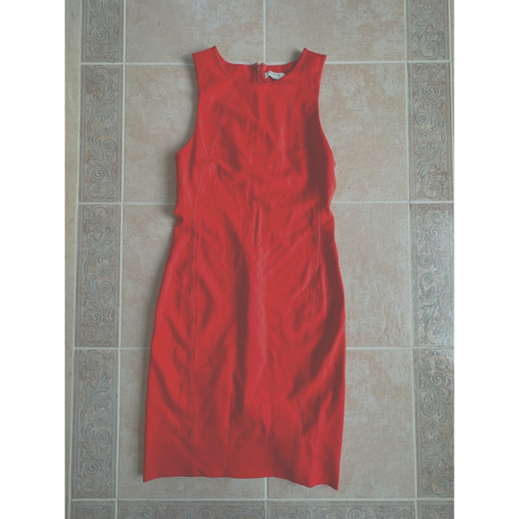 Babaton stretchy Red Midi Sleeveless Dress Size 6 - Picture 1 of 7